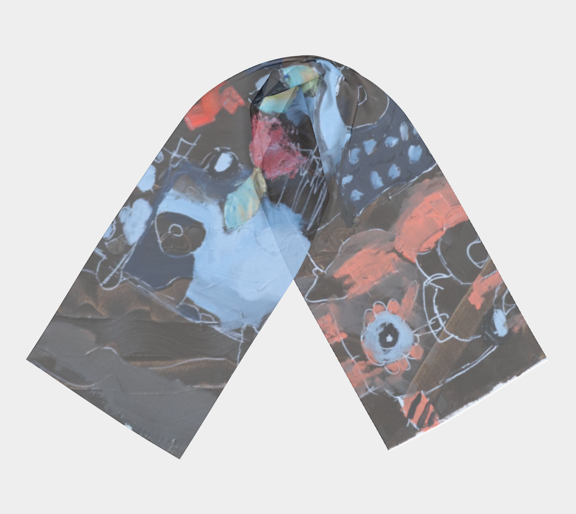 Foulard long - Les hiboux en fête