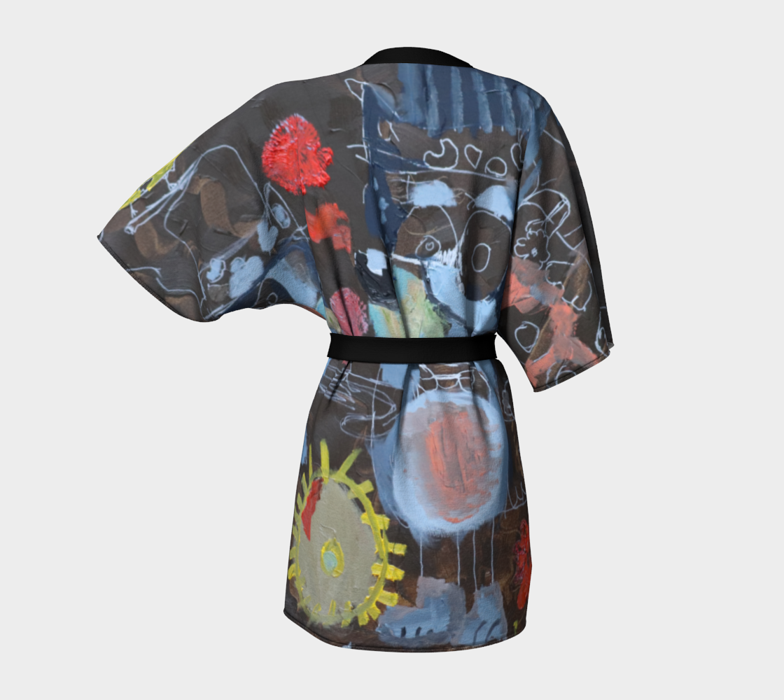 Peignoir kimono - Les hiboux en fête