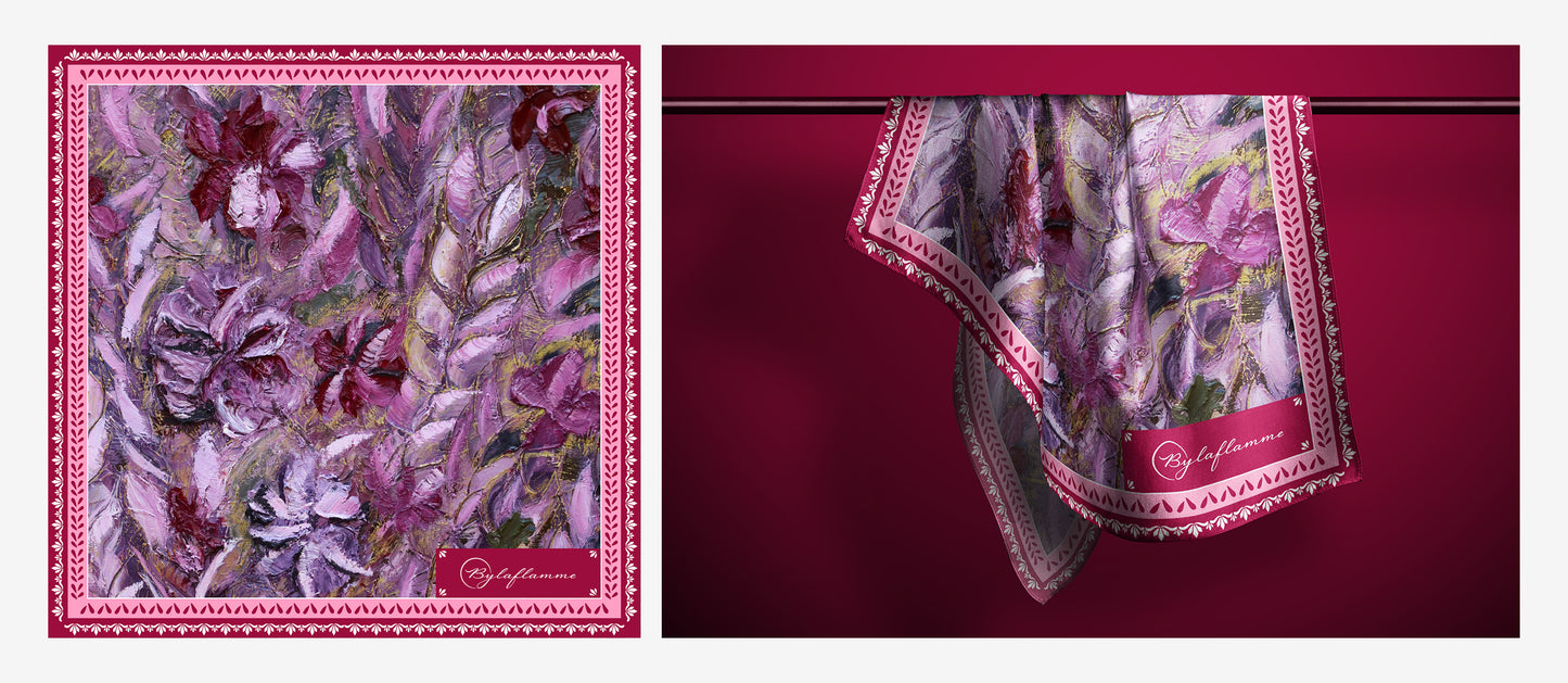 Jardin nocturne n°3 - Foulard 90 x 90 cm