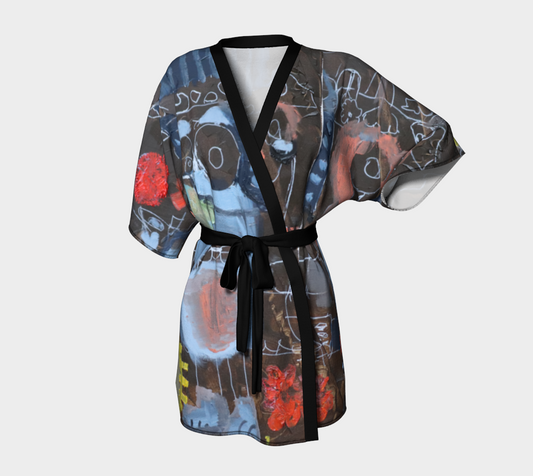 Peignoir kimono - Les hiboux en fête
