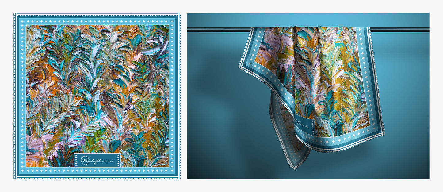 Souffle de Sève - Foulard en soie 90 x 90 cm