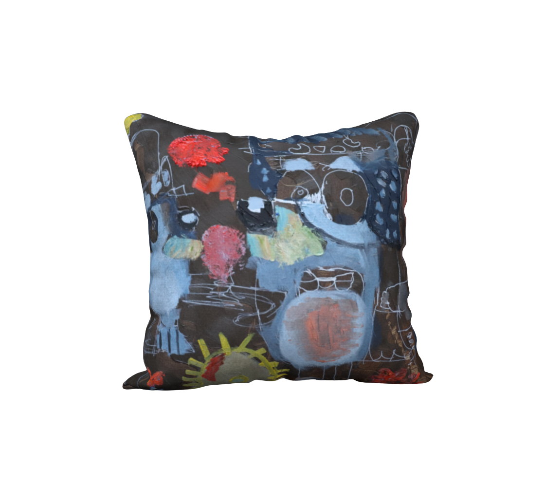 Coussin décoratif 18x18 – Les hiboux en fête